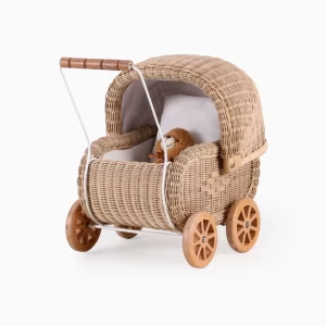 Jess Rattan Doll Pram