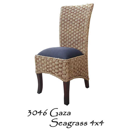 Gaza Seagrass 4x4 Woven Dining Chair Indonesia Rattan Furniture Wicker Furniture Rattan Kids Furniture