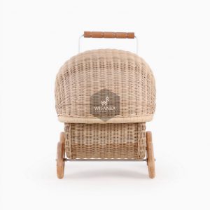 rattan doll stroller